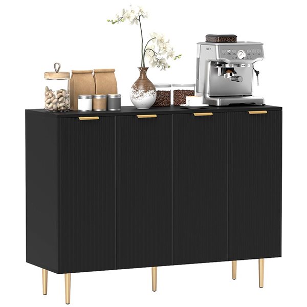 Buffet de cuisine HOMCOM 16 p. x 35 h. x 47 po l. en composite noir ...