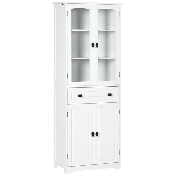 HOMCOM White Composite 12 D x 63 H x 24-in W Kitchen Pantry Storage ...
