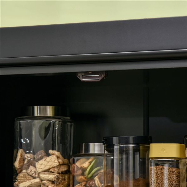 HOMCOM Black Composite 16 D x 73 H x 30-in W Freestanding Kitchen Pantry Cabinet w/ 4 Doors and Shelves