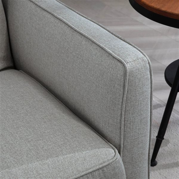 HOMCOM Modern Convertible Tufted Linen Sofa Bed, Folding Futon Bed Couch - Grey