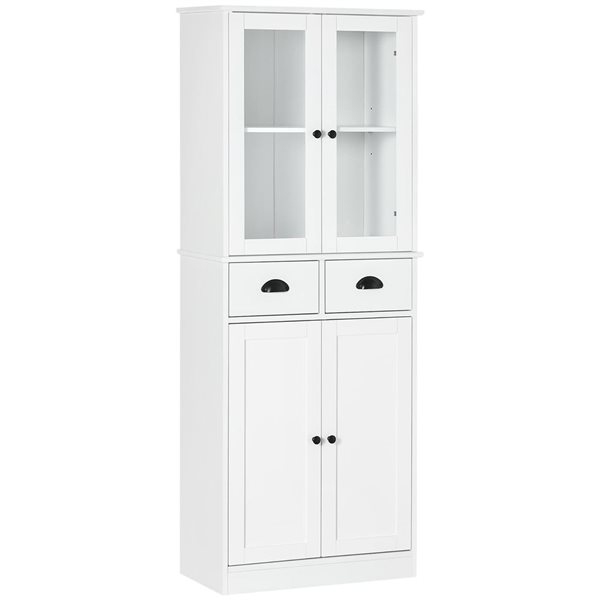 HOMCOM White Composite 12 D x 61 H x 24-in W Kitchen Pantry Storage ...