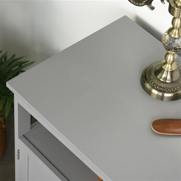 HOMCOM Grey Composite 17 D x 32 H x 39-in W Kitchen Sideboard w/ Wooden Storage Console Table