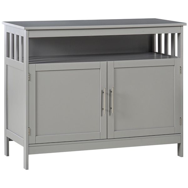HOMCOM Grey Composite 17 D x 32 H x 39-in W Kitchen Sideboard w/ Wooden Storage Console Table