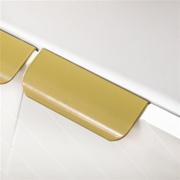 HOMCOM White Composite 12 D x 32 H x 39-in W Kitchen Buffet Sideboard w/ Adjustable Shelves and Metal Base