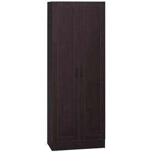 HOMCOM Dark Walnut Composite 14 D x 66 H x 24-in W Freestanding Kitchen Pantry Cabinet