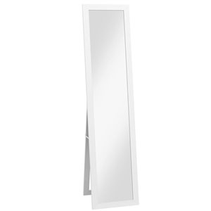 Miroir encadré pleine longueur sur sur pied ou fixé au mur par HOMCOM 61 x 15 po bois composite blanc