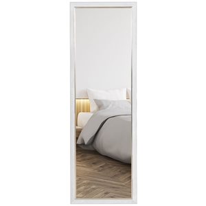 Miroir encadré pleine longueur sur pied ou fixé au mur par HOMCOM 64 x 21 po en polystyrène blanc
