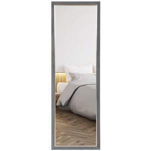 Miroir encadré pleine longueur sur pied ou fixé au mur par HOMCOM 64 x 21 po en polystyrène gris