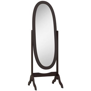 Miroir encadré pleine longueur sur pied par HOMCOM 58 x 19 po bois composite café avec angle réglable