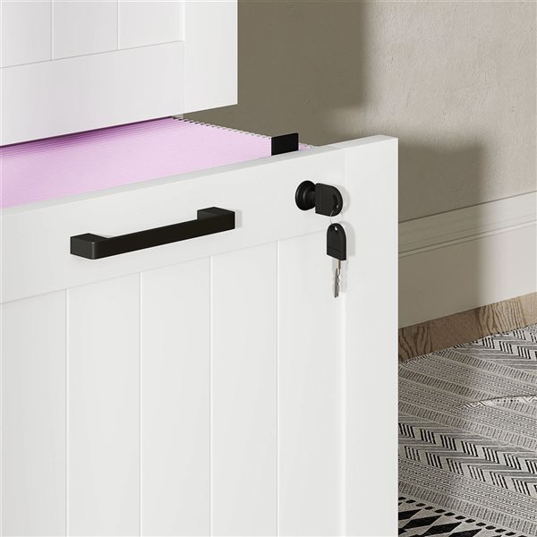 HOMCOM 15.7 x 51.6-in 4-Drawer White Composite Wood Filing Cabinet w/ 2 Locks