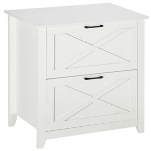Vinsetto 29.9 x 30.3-in 2-Drawer White Composite Wood Filing Cabinet w/ Hanging Bars