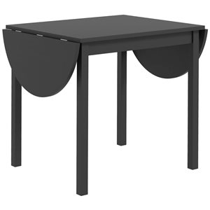 Table de salle à manger extensible à rabats HOMCOM 30 h. x 55 L. x 28 po l. rectangulaire en bois noir