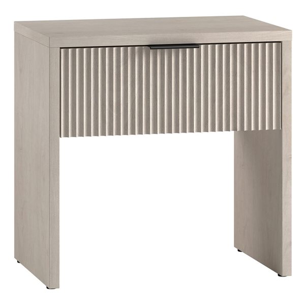 Hailey Home Kenslow 24-in W Alder White MDF 1-Fluted Drawer Rectangular Nightstand