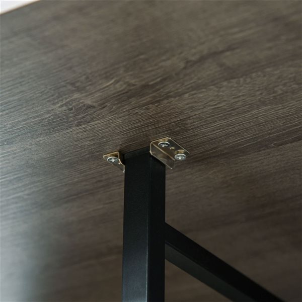 HOMCOM Grey Rectangular 29 H x 51 L x 32-in W Extending Mobile Foldable Drop Leaf Dining Table w/ Storage Shelf