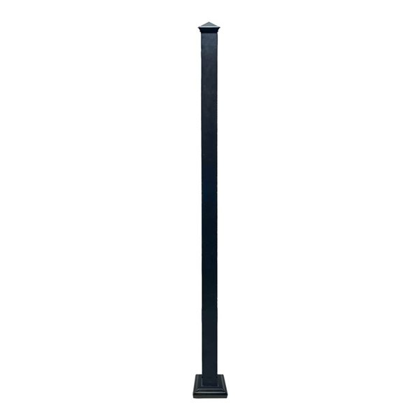 Nuvo Iron Ready Rail 2 x 2 x 44-in Black Steel Baluster Railing Post - Post Cap Included