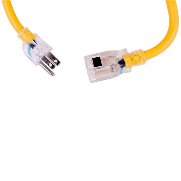 FlexiCord 50-ft Outdoor SJTW 14/3 Single Tap Extension Cord - Yellow
