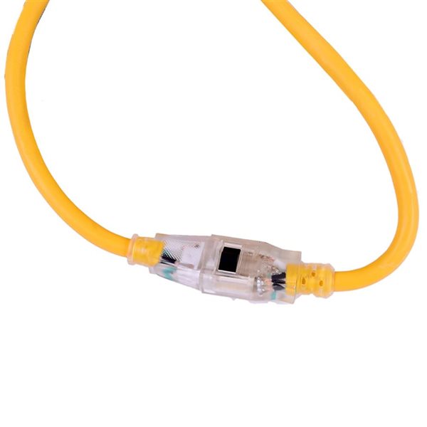 FlexiCord 50-ft Outdoor SJTW 14/3 Single Tap Extension Cord - Yellow