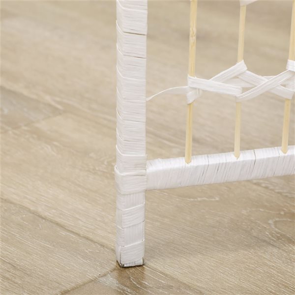 HOMCOM 95 W x 67-in H 6-Panel White Wood Freestanding Folding Privacy Screen