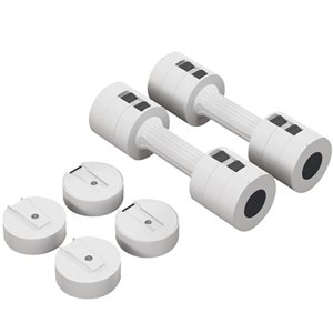 Soozier 11 lbs White Adjustable Dumbbell Set with 12 Weight Plates