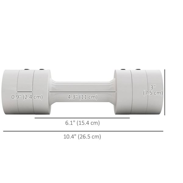 Soozier 11 lbs White Adjustable Dumbbell Set with 12 Weight Plates