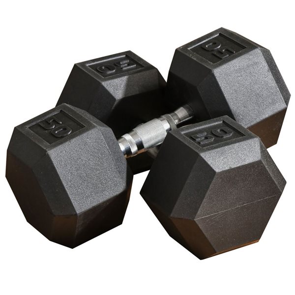 Soozier Set of 2 50lbs/Single Dumbbell Weights with Non-Slip Handles