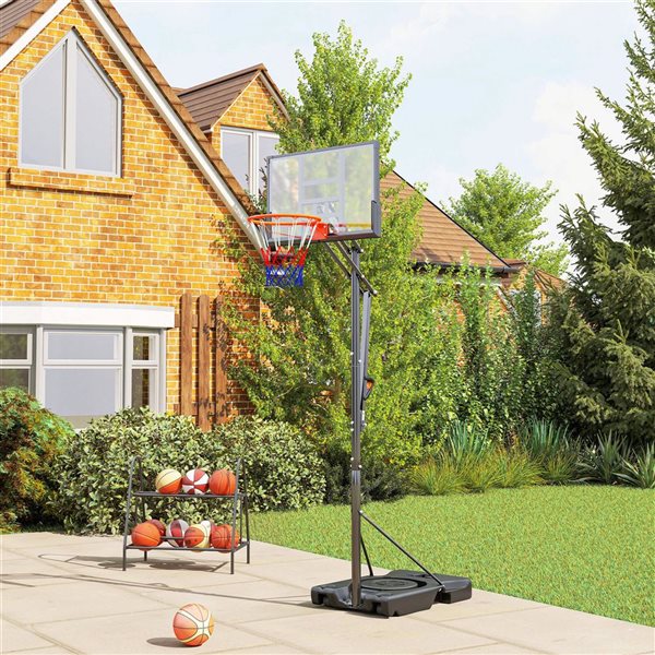 Soozier 4.4-10-ft 5 Heights Portable Basketball Hoop with Wheels