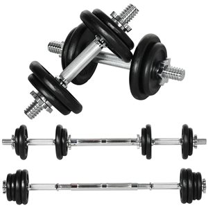 Ensemble haltères et barre ajustables 2-en-1 Soozier 44 lb noir