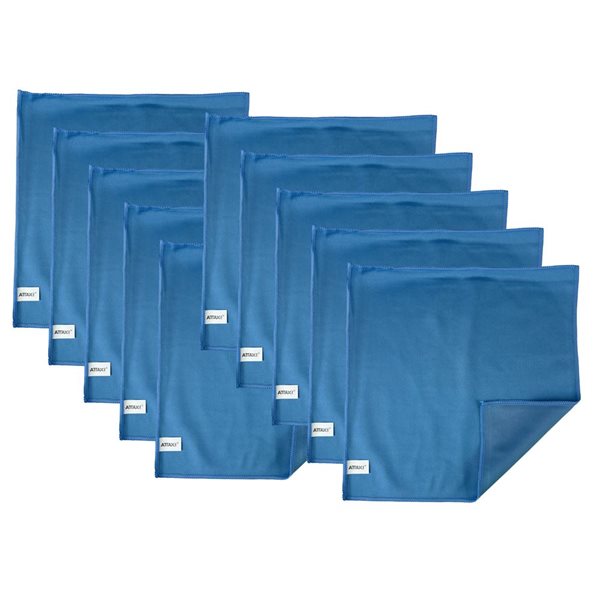 ATTAX 10-pack 300 GSM Blue Microfiber Cloth for Window Cleaning 300 GSM - 14 x 14-in