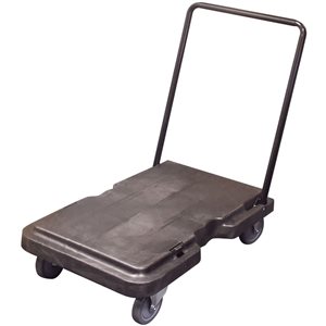 Johnny Vac 3 x 2-ft Folding Platform Plastic Trolley with Metal Handle - Dark Grey