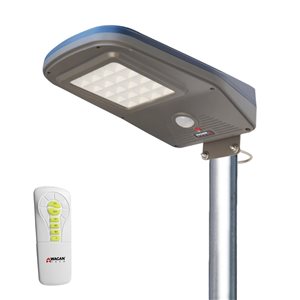 Projecteur solaire à détecteur de mouvements Wagan 3000 Lumens à DEL en gris avec télécommande