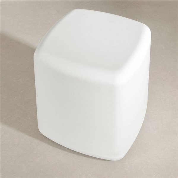 South Shore Sweedi 16-in W White Polyethylene Scandinavian Lighted Cubic Kid's Stool/End Table