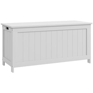 HOMCOM Storage Chest for Living Rom w/ 2 Safety Hinges - White