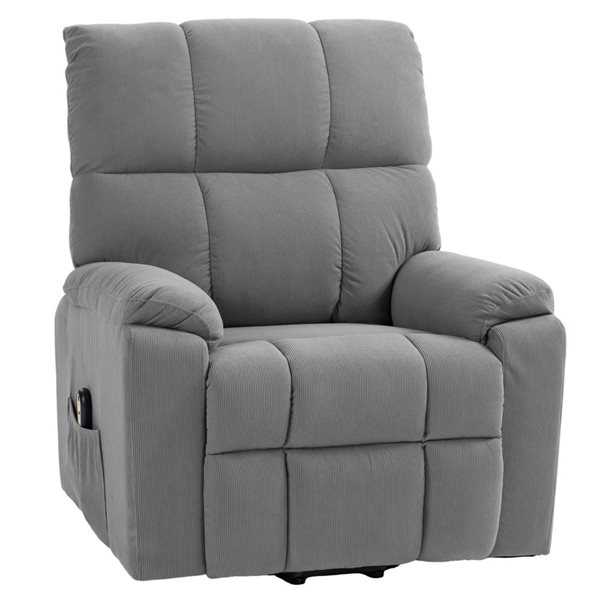 HOMCOM Electric Power Lift Recliner Chair w/ Side Pocket and Remote Control - Grey