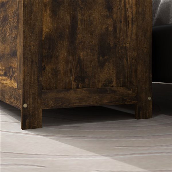 HOMCOM Storage Chest w/ 2 Hinges - Rustic Brown