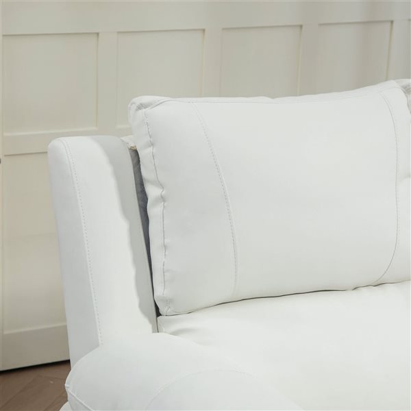 HOMCOM PU Leather Manual Loveseat Recliner - White