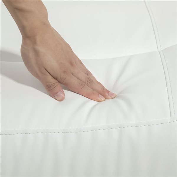 HOMCOM PU Leather Manual Loveseat Recliner - White