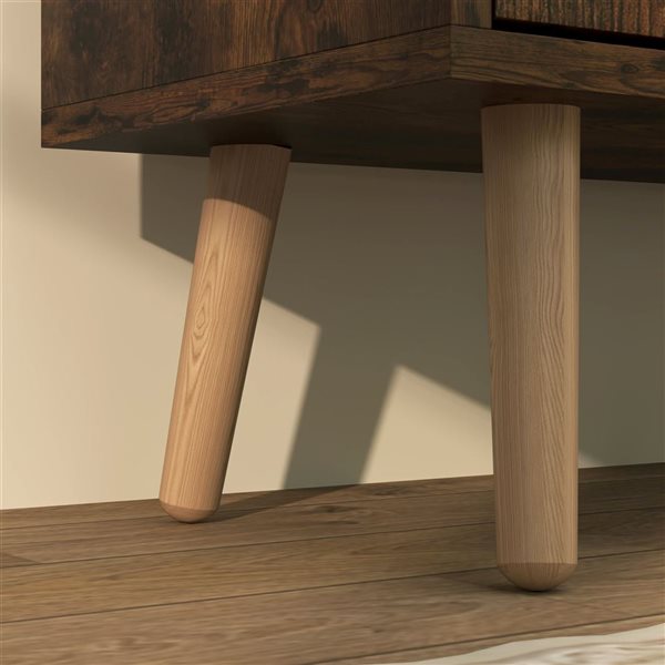 HOMCOM 14-Pair Rustic Brown 8-Tier Shoe Cabinet w/ 4 Flip Drawers and Adjustable Shelves