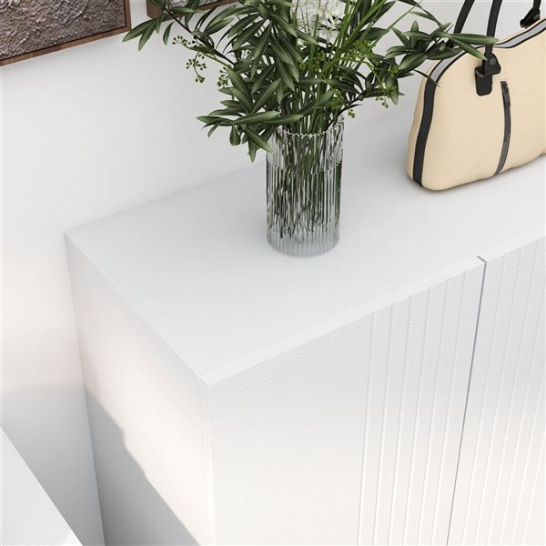 HOMCOM 20-Pair White 5-Tier Modern Shoe Cabinet w/ Soft-Close Doors