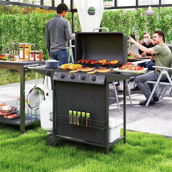 Outsunny Black 5-Burner Propane Gas BBQ Grill