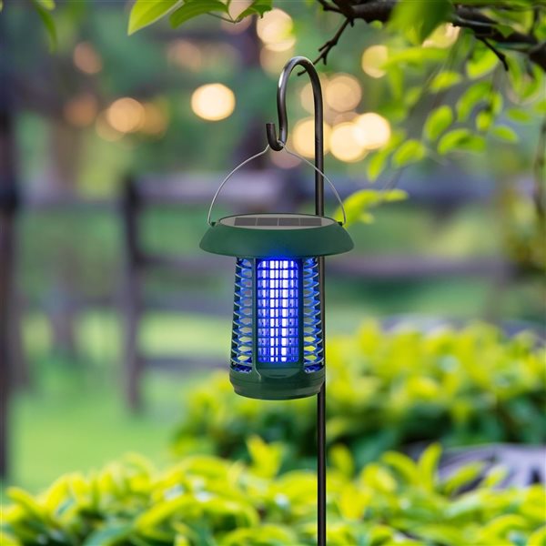 Sunjoy Solar-Powered 2-in-1 Electronic Bug Zapper and UV Light