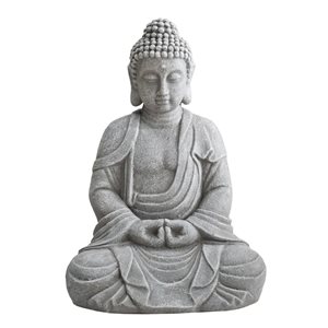 Sunjoy Shannon Buddha Garden Statue - Grey