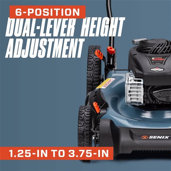 SENIX E450 21-in 125 cc 2-in-1 High Wheel Gas Push Mower