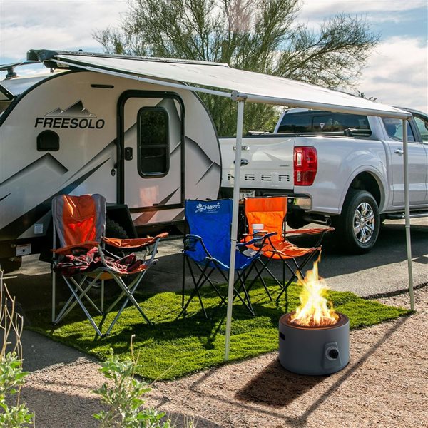 Paramount Expedition 60,000 BTU 15-in dia Grey Aluminum Propane Gas Campfire Firepit