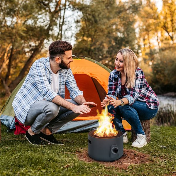 Paramount Expedition 60,000 BTU 15-in dia Grey Aluminum Propane Gas Campfire Firepit