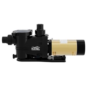 Pompe de piscine K2 PUMPS 1,5 HP 230 V à 2 vitesses en thermoplastique pour piscine creusée ou hors terre