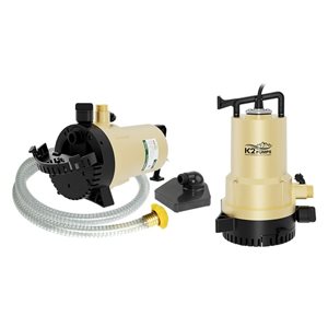 Pompe submersible utilitaire et pompe de transfert 2 en 1 K2 PUMPS 1/4 HP 115 V en thermoplastique