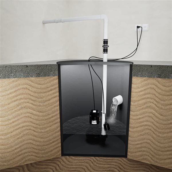 K2 PUMPS Contractor Series 1/2-HP 115-Volt Cast-Iron Submersible Sump Pump w/ Piggyback Tethered Switch