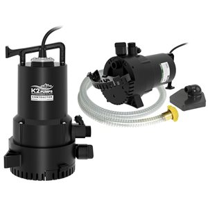 Pompe utilitaire 2 en 1 K2 PUMPS 1/2 HP 115 V en thermoplastique utilisation robuste