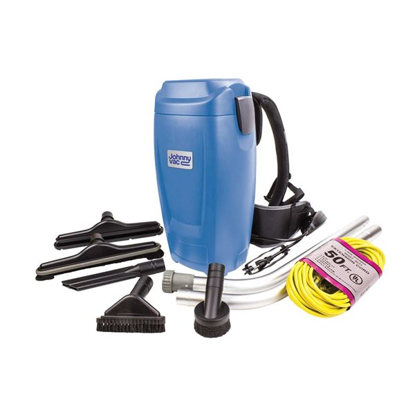 Johnny Vac 1.5 gal (5,65 L) Backpack Vacuum with Accessories and Superior Quality Harness