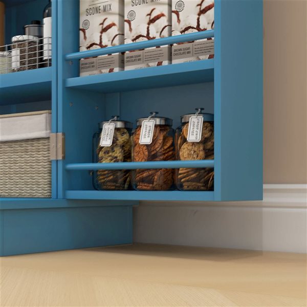 HOMCOM Blue 12 D x 41 H x 24-in W Composite Modern Kitchen Pantry Cabinet w/ 5-Tier Shelving